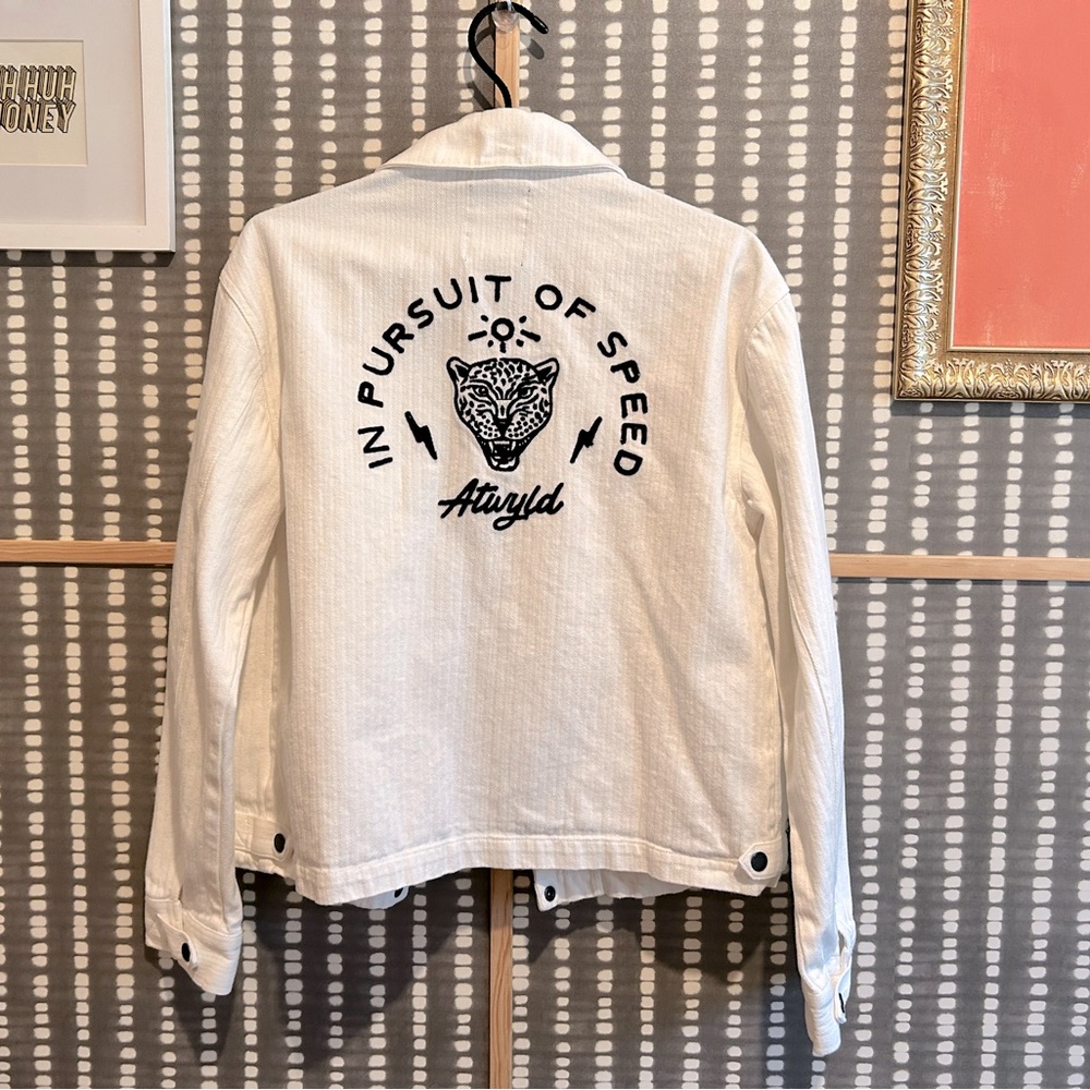 Atwyld White Denim Jacket Size Medium